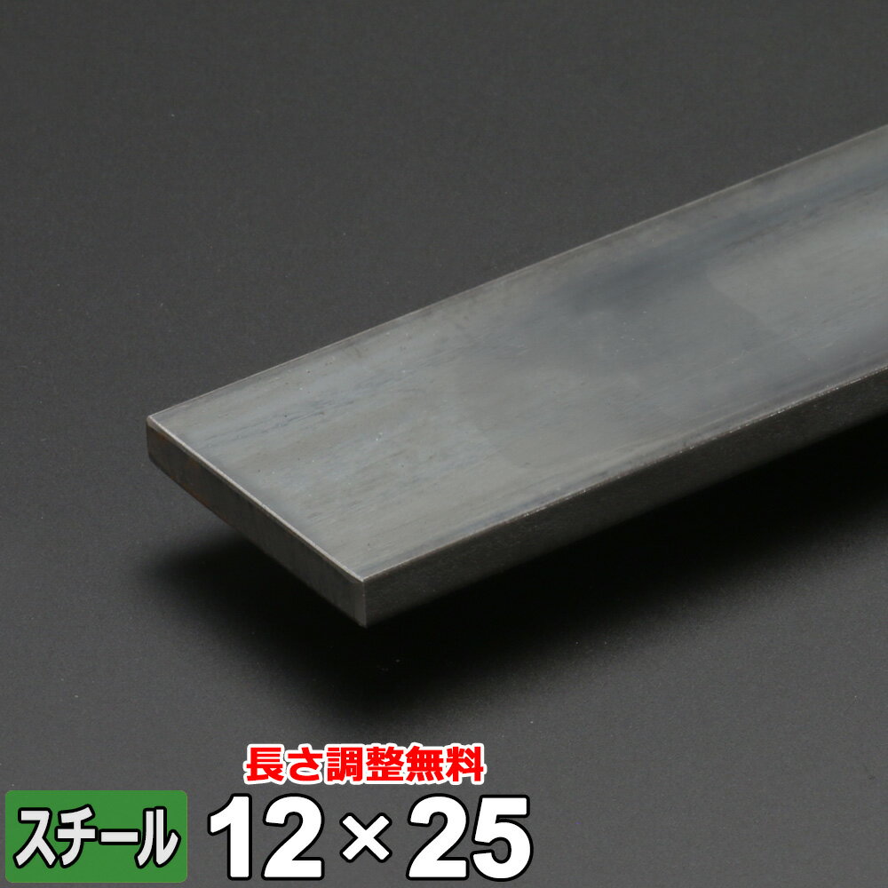 【レビューを書いて500円OFFクーポン】 スチール フラットバー 鉄 SS400 平鋼 12×25mm 長さ300~2000mm FB 黒皮 鋼材 オーダーカット