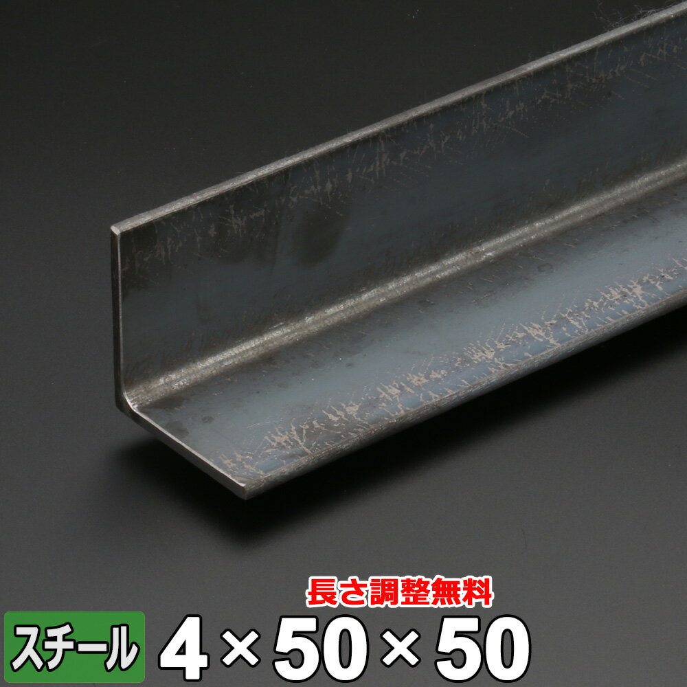 スチール アングル 鉄 SS400 厚さ4mm 50×50mm 長さ300~2000mm 黒皮 L材 鋼材 オーダーカット