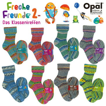 【新入荷】OpalFreche Freunde 2 4-fach 全色8玉セット福袋【Opal靴下台紙×1枚付】