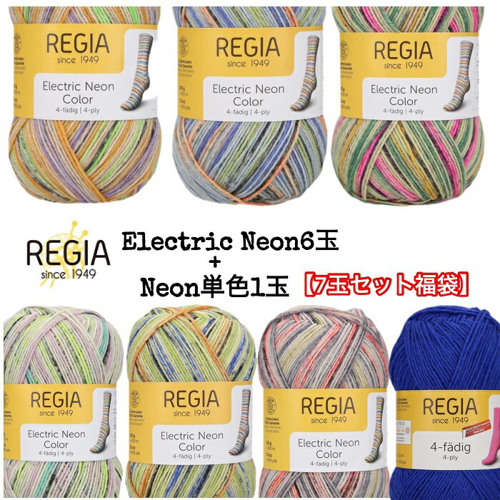 REGIA ӻ100g4ply ElectricNeon Color ʥ쥯ȥåͥ󥫥顼x6+Neonñ+1̡7̥åʡޡ