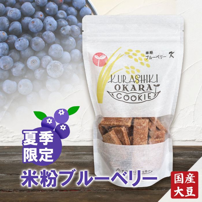 【夏季限定】★米粉ブルーベリー★　米粉の生地にブルーベリージャムを練り込んだグルテンフリークッキー