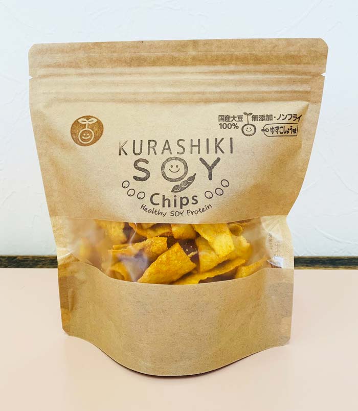 国産大豆の倉敷ソイチップス ゆずこしょう味90g 国産大豆100%・無添加・ノンフライ