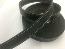 合成皮革ベルトハードタイプ(20mm)両端ホワイトのステッチ入り(ブラック)
