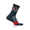 フィーチャーズ/Feetures ELITE LIGHT CUSHION MINI CREW USANavy ランニングソックス