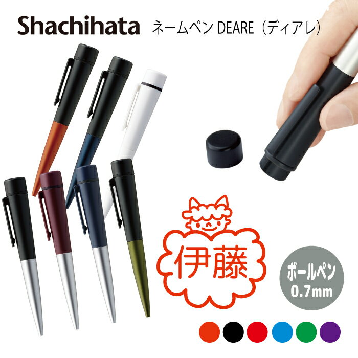 ネームペン ハンコ付きボールペン シャチハタ ディアレ はんこ 雷 雷神 でんでん太鼓 送料込 判子 ボールペン ギフト 卒業 記念品 お名前スタンプ 結婚祝い...