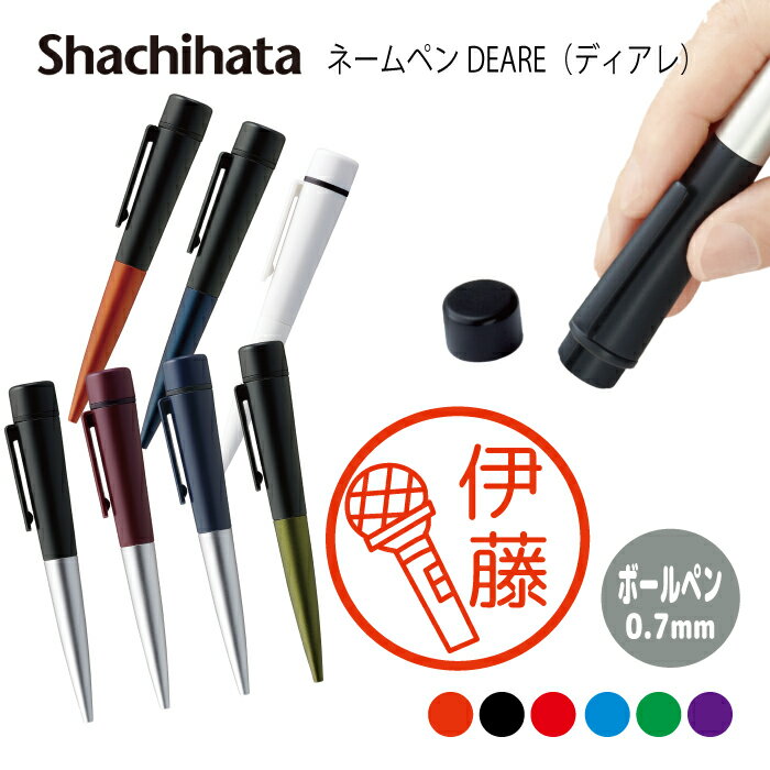 ネームペン ハンコ付きボールペン シャチハタ ディアレ はんこ メディア マイク テレビ ラジオ カメラ 手 鳥 手紙 判子 ボールペン ギフト 卒業 記念品 ...