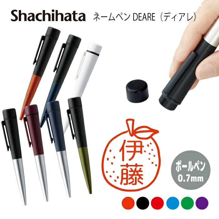 ネームペン ハンコ付きボールペン シャチハタ ディアレ 冬 送料込 判子 ボールペン ギフト 卒業 記念品 お名前スタンプ 結婚祝い はんこ ハンコ みました ...