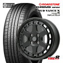 MUD VANCE X マッドヴァンスXタイプS15×4.5J+45 4/100フルマットブラックロードストーン ユーロビズHP02165/60R15 ハスラー・デリカミニ4WD など・軽自動車に新品タイヤホイール15インチ4本SETROADSTONE EUROVIS HP02