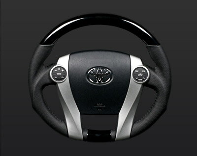 REAL レアル ステアリング【30プリウス/プリウスα/アクア】ピアノブラック 送料無料(沖縄と離島は送料着払い)