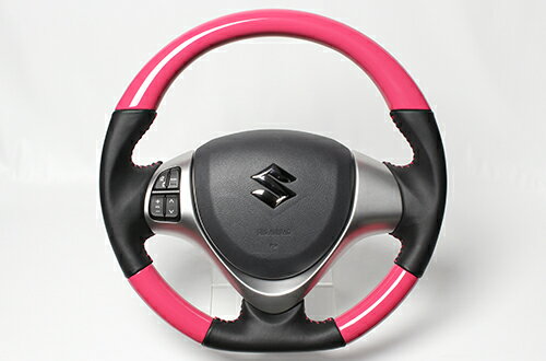REAL レアル ステアリング【ハスラー/ワゴンR/スペーシア/他】キャンディピンク 送料無料(沖縄と離島は送料着払い)