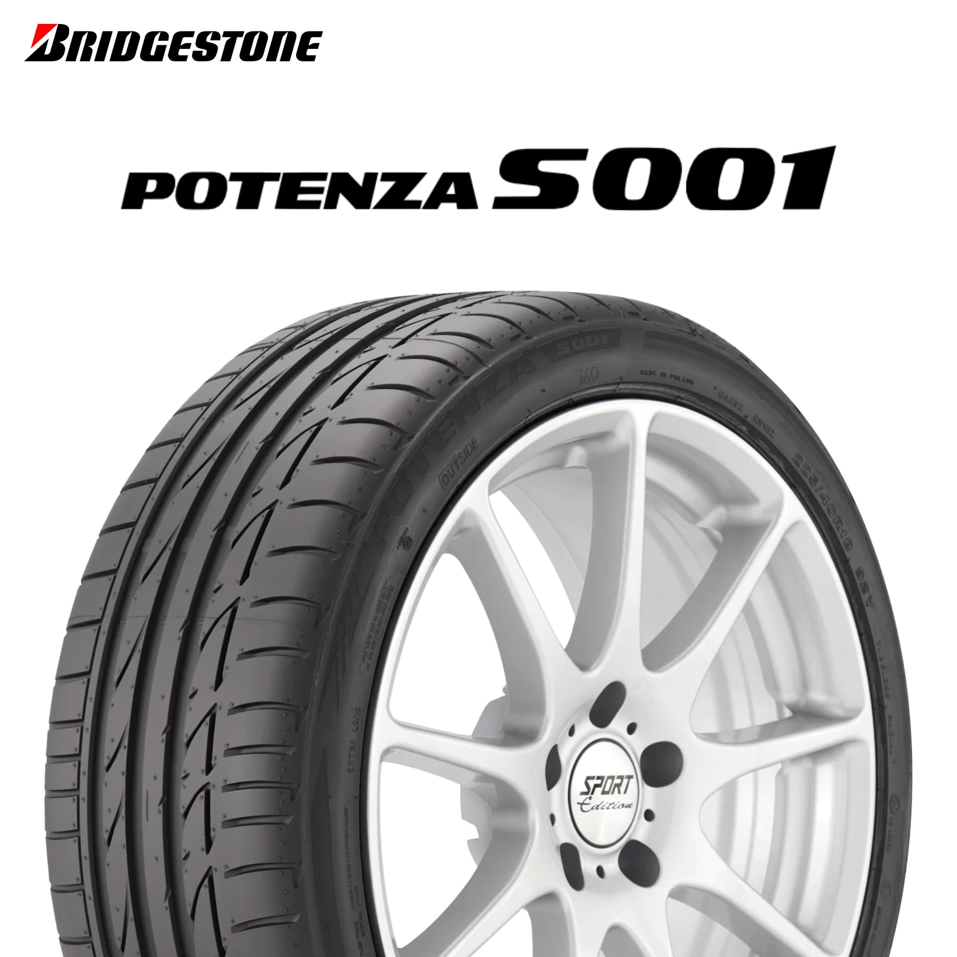 楽天tirewheel 楽天市場店23年製 255/35R19 96Y XL AO ブリヂストン POTENZA S001 （ポテンザS001） アウディ承認 タイヤ 19インチ 255/35/19 255/35-19 255-35-19 2553519 新品