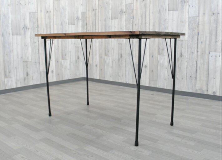 テーブル アウトレット 訳あり アイアン脚 ヴィンテージ風 コンソールテーブル ダイニングテーブル 古材 古木 2人用 [幅107.5 奥行63.5 高さ73....