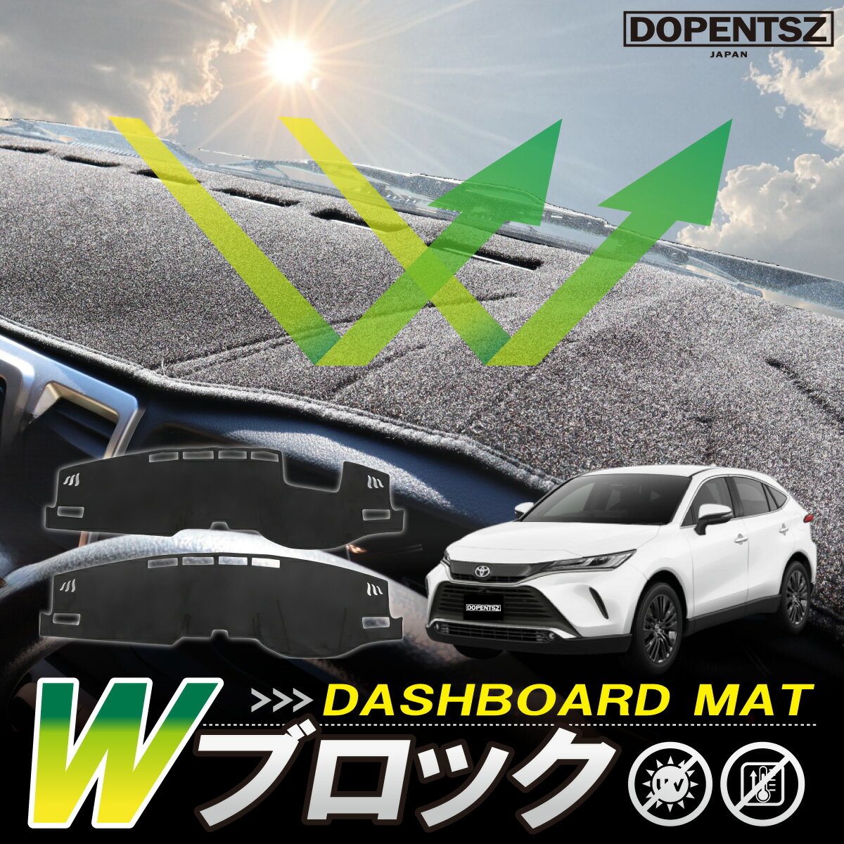 ダッシュボードマット ハリアー 80系 MXUA80 MXUA85 HUD カバー ポリエステル カスタム パーツ アクセサリー ダッシュ ボード ダッシュマット トヨタ