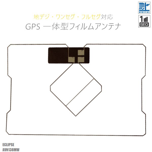 GPS一体型フィルムアンテナ イクリプス ECLIPSE 用 AVN138MW 対応 1枚 地デジ ワンセグ フルセグ ナビ 載せ替え 貼り換え 高感度