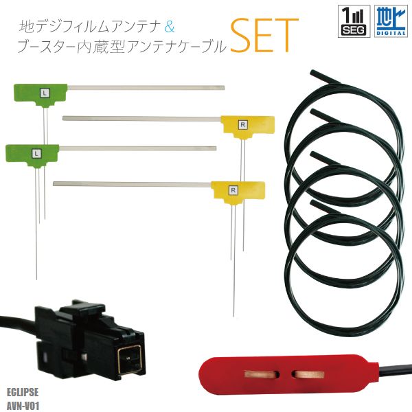 フィルムアンテナ 4枚 & ケーブル 4