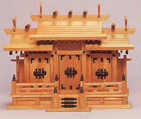 神棚 MK6134 屋根違い三社 ケヤキ 神棚 神具 国産 日本製 通販 和室 和風