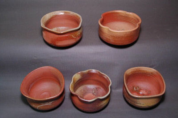 焼締 小鉢五種 　文部大臣奨励賞受賞作家 荒川明作　こだわりのギフト 還暦祝い などの贈り物に最適 無料ラッピング　　ysa-12