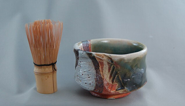 鳴海織部抹茶茶碗薪窯文部大臣奨励賞...