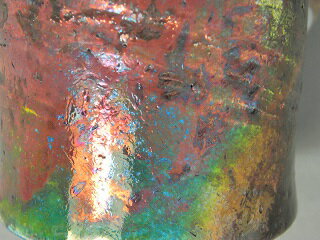 gyu-3 陶芸作家 荒川明作 虹彩楽焼 湯のみ 木箱付き こだわりのギフト 還暦祝い などの贈り物に最適 【送料無料】 【無料ラッピング承ります】