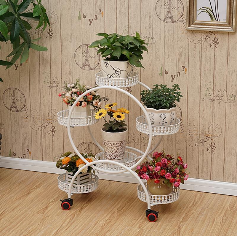 フラワースタンド アイアン ガーデニング 棚 鉢植え/観葉植物/盆栽 プランタースタンド ベランダ/玄関/室内 ガーデンラック 花台 鉄製　 【05P21Mar22】
