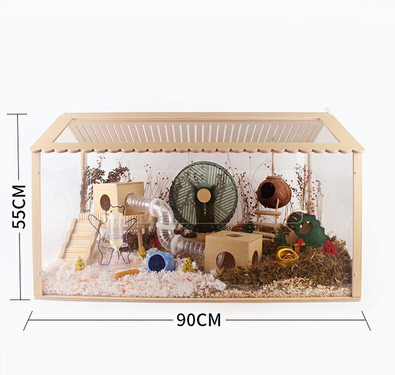 ハムスター小動物用ケージクリア大型W90times;D48times;H55cmHA-90