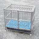 ステンレス製 ドッグケージ (幅78x奥行 52x高さ72cm) 小型犬〜中型犬用 Lサイズ