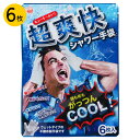 【25日P10倍】爽快 クール シャワー手袋 手袋 頭 頭皮 身体 断水 ウェットタイプ 不織布製手袋 身体にも 6枚入り 肌温度-3度 メンソール高配合 クール感 両面使用可能 災害 ヒアルロン酸配合【▲】/超爽快シャワー手袋6枚入