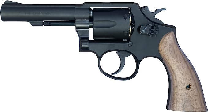 あす楽対応/マルシン　6mmBB Xカート式ガスリボルバーS&W M10ミリタリー&ポリス　ブラックHW　スムース木製グリップ仕様