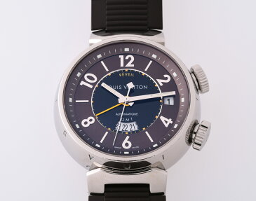 LOUIS VUITTON ルイ・ヴィトン 紳士用腕時計 タンブール GMT レヴェイユ Q1151 機械式アラーム 【中古】
