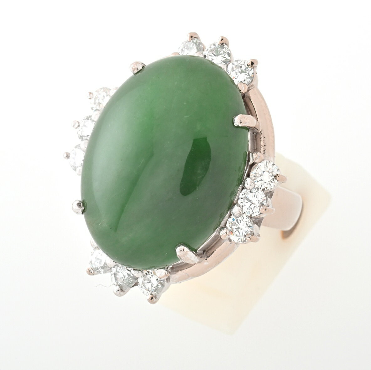 【中古】Pt900リング翡翠22....