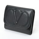 ヴァレンティノ / VALENTINO Vスリング 三つ折り コンパクトウォレット レザー ブラック 【中古】 商品番号 S-156408 値下げ(4)