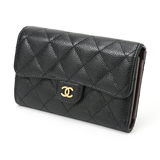 【中古】 シャネル / CHANEL マトラッセ ミディアム フラップウォレット / 三つ折り財布 AP0232 キャビアスキン ブラック商品番号 B-156870 値下げ 【中古】 シャネル / CHANEL マトラッセ ミディアム フラップウォレット / 三つ折り財布 AP0232 キャビアスキン ブラック商品番号 B-156870 値下げ