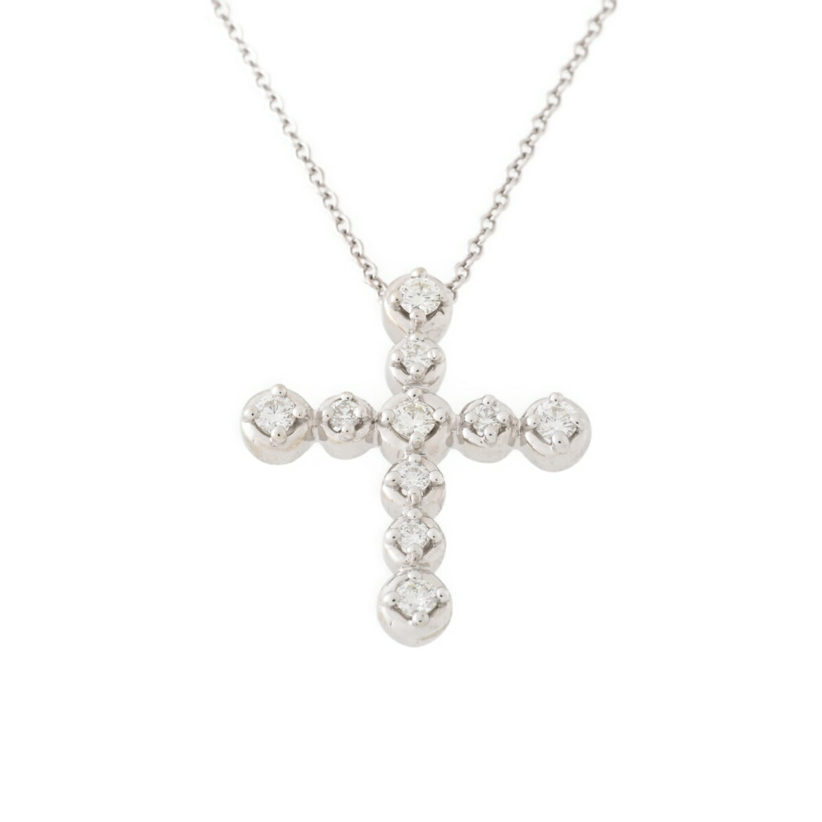 Red Coral - 【中古】ティファニー/TIFFANY　ネックレス　ダイヤモンド10P　3.80g　41.0cm　クロスモチーフ　A-157039　新入荷