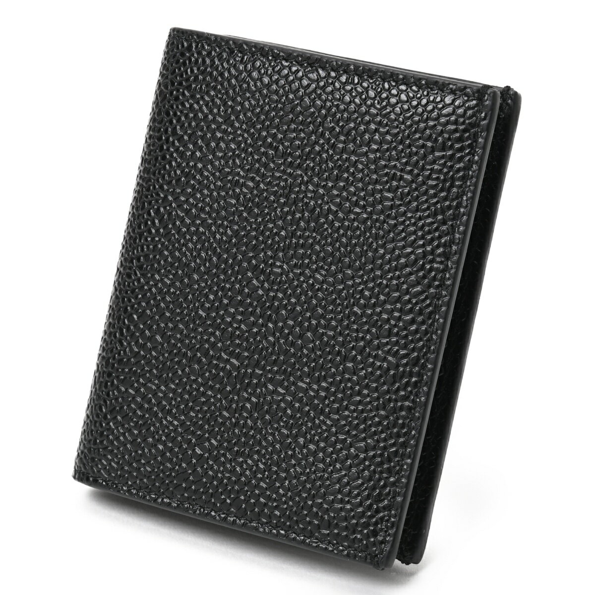 【中古美品】トムブラウン/THOM BROWNE ペブルグレインレザー ダブルカードホルダー / カードケース MAW021L00198025 フルグレインカーフレザー ブラック S-157271 値下げ