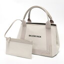 【中古】 バレンシアガ / BALENCIAGA ネイビーカバス S / トートバッグ 339933 キャンバス/レザー グレージュ系 商品番号 T-15756...