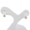 【中古】K18YG ピアス パール4.8mm/ダイヤモンド 0.72g B-130893
