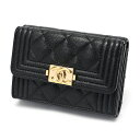 【中古】 シャネル / CHANEL ボーイシャネル 三つ折り財布 コンパクトウォレット A84432 キャビアスキン ブラック 商品番号 S-157870 新入荷(4)