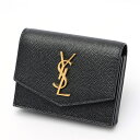 【中古】 サンローラン / SAINT LAURENT アコーディオン カードホルダー カードケース 607685 グレイン ド プードル エンボスレザー ブラック 商品番号 S-158135 新入荷(4)