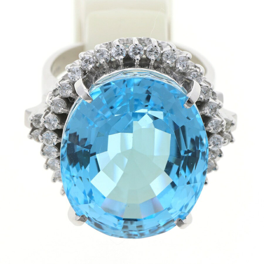 中古 Pt900 リング ブルートパーズ 34.90ct ダイヤモンド 0.61ct # 15 商品番号 70085 新入荷 auc-tomida78-10020814 AURE by 質SHOP冨田 サンプル画像2