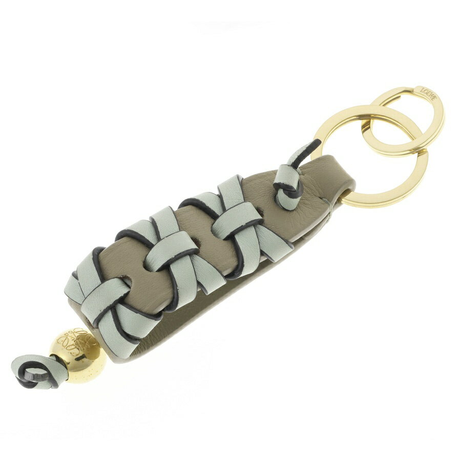 Rakuten - 【中古】 ロエベ / LOEWE クロスブレイデッド キーリング キーホルダー　C621231X04 クラシックカーフ　グレージュ系 商品番号 S-159110　値下げ