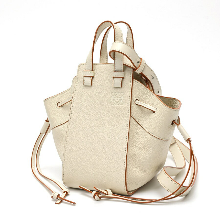 樂天商城 - 【中古】 ロエベ / LOEWE ハンモック ドローストリングバッグ ミニ ショルダーバッグ　A538V07X15 ソフトグレインカーフ　アイボリー系 商品番号 S-159192