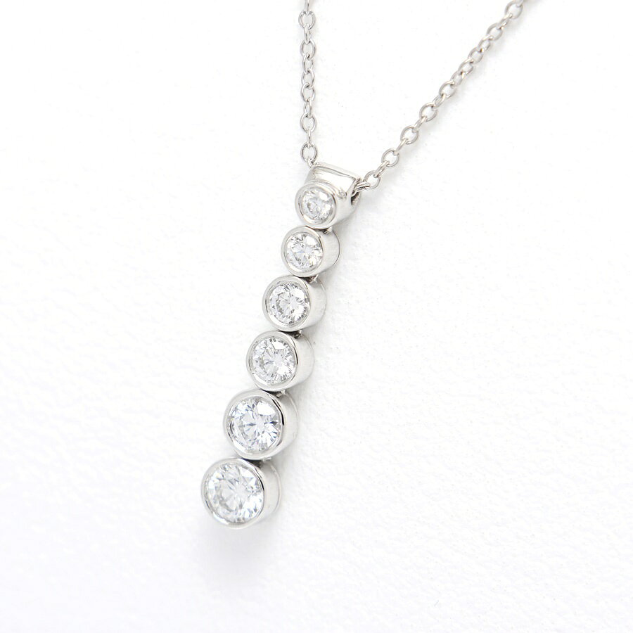 樂天商城 - 【中古】 ティファニー / TIFFANY&Co. ジャズドロップ ネックレス ジャズ グラジュエイテッド ネックレス ダイヤモンド 6石　Pt950　39 cm 商品番号 L-159545