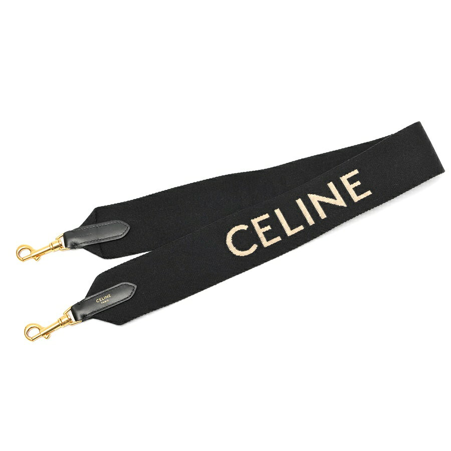 樂天商城 - 【中古】 セリーヌ / CELINE CELINEジャカード ショートストラップ ショルダーストラップ 49S022AEP.38AW　ブラック/ホワイト 商品番号 S-160078　新入荷