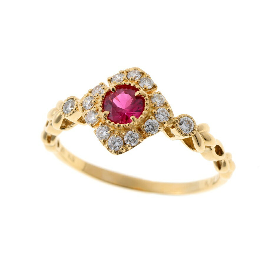 樂天商城 - 【中古】 K18YG　リング ルビー 0.28ct / ダイヤモンド 0.20ct　# 11 商品番号 B-159695　新入荷