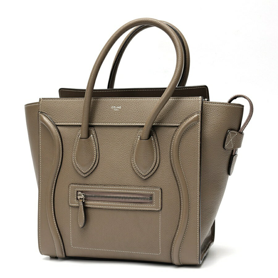 樂天商城 - 【中古】 セリーヌ / CELINE　ラゲージ マイクロ 189793DRU.09SO / 167793DRU.09SO ドラムドカーフスキン　スリ(グレージュ系) 新入荷