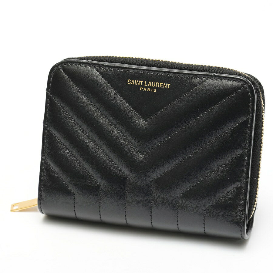 樂天商城 - 【中古】 サンローラン / SAINT LAURENT ジョアン コンパクト ウォレット / 二つ折り財布 650981　キルティング レザー　ブラック 新入荷