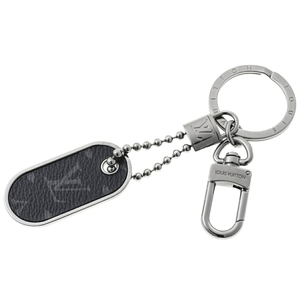 【中古】ルイヴィトン/LOUIS VUITTON　ポルトクレ タブ キーホルダー / キーリング　M63618　メタル/モノグラム エクリプス　新入荷