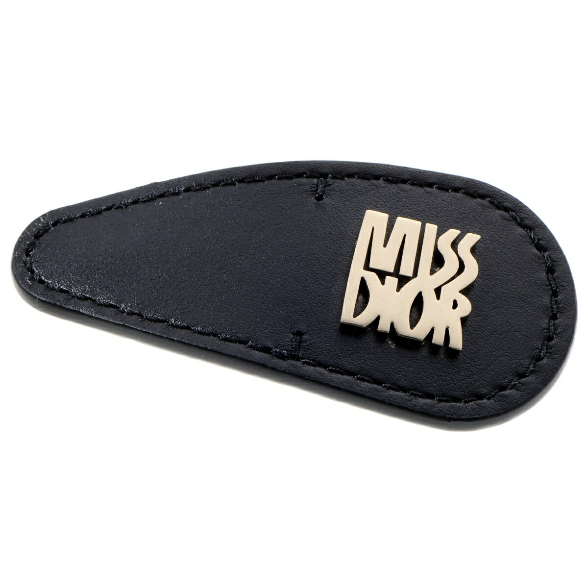 樂天商城 - 【中古】ディオール/DIOR　ミス ディオール ヘアクリップ / バレッタ / 髪留め　レザー/メタル　ブラック/ゴールド金具　S-159911　新入荷