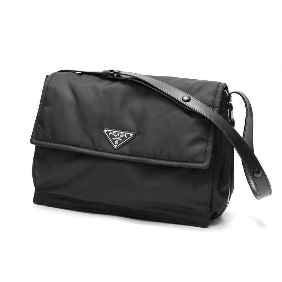 Rakuten - 【中古】 プラダ / PRADA Re-Nylon ラージ パデッド ショルダーバッグ 1BD256　ナイロン/レザー　ブラック 値下げ