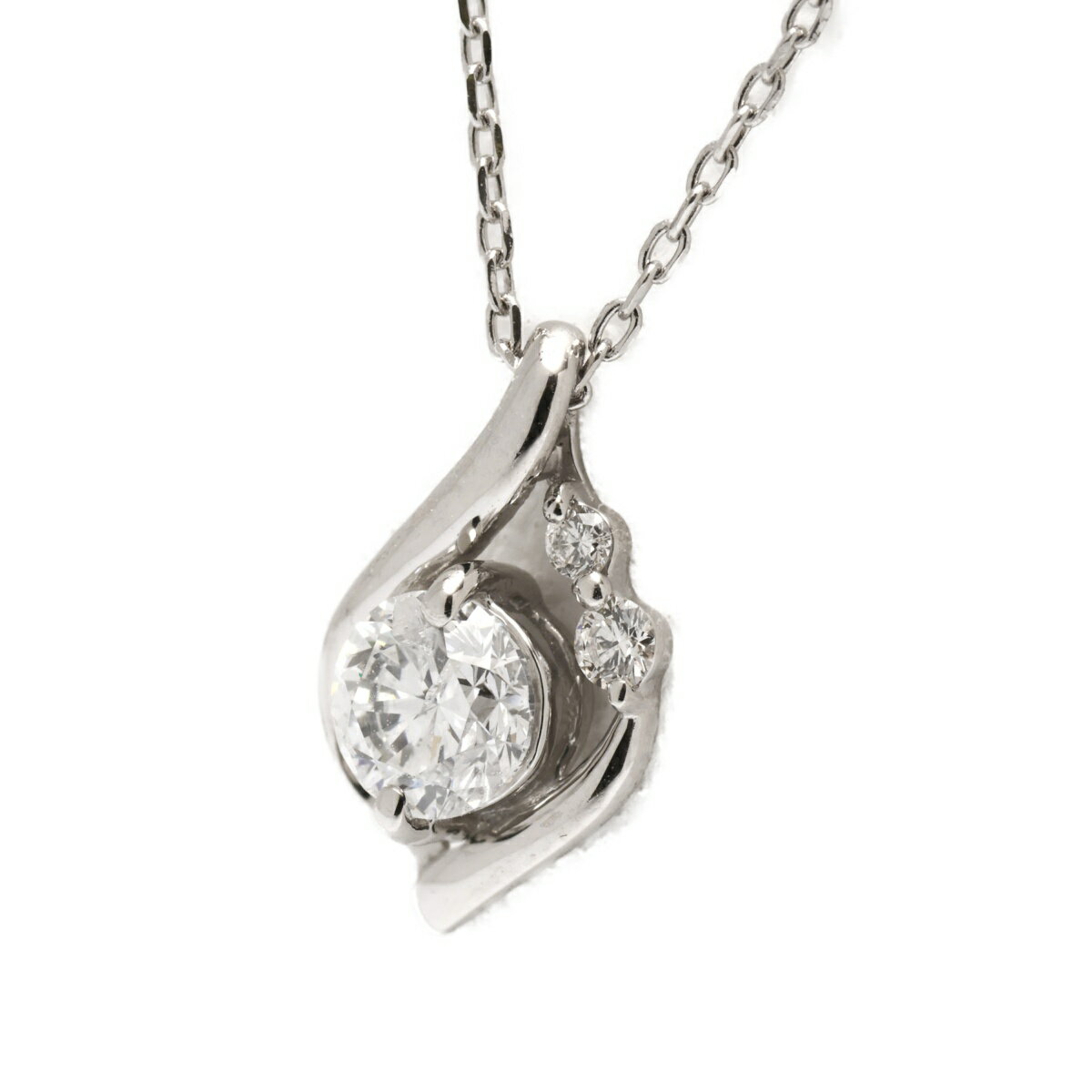 Rakuten - 【中古】Pt850/Pt900　ネックレス　ダイヤモンド 0.313ct. / ダイヤモンド0.03ct.　～45.5cm　70210　新入荷
